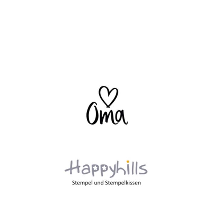 Stempel Oma m Herz 2,3x2,16 cm Happyhills Stempel