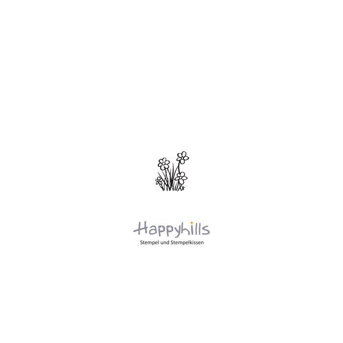 Stempel Gras mit Blumen 2,2x2,63 cm