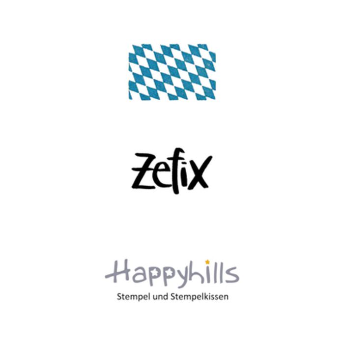 Stempel Zefix 2,2x1,4 cm Happyhills Stempel