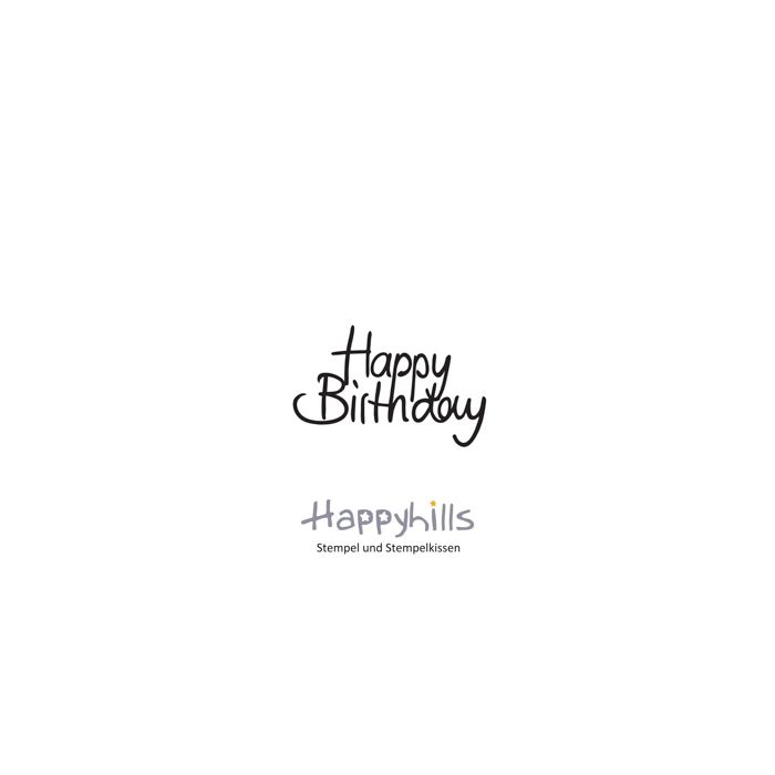 Stempel Happy Birthday 2,3x3,6 cm