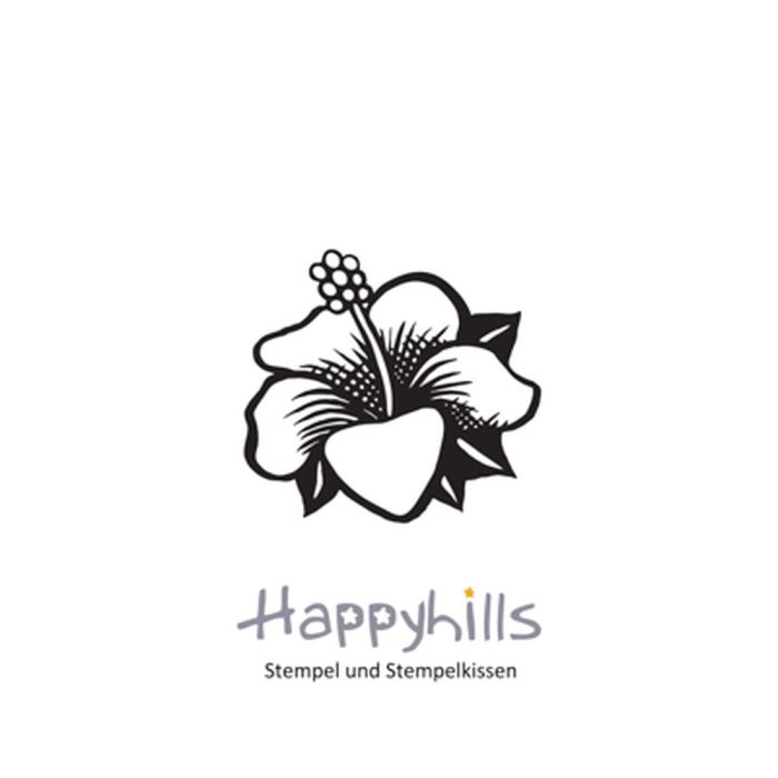 Stempel Hibiskus mit Blatt 3,5x3,2 cm, Bild 1 von 3