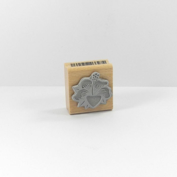 Stempel Hibiskus mit Blatt 3,5x3,2 cm, Bild 3 von 3