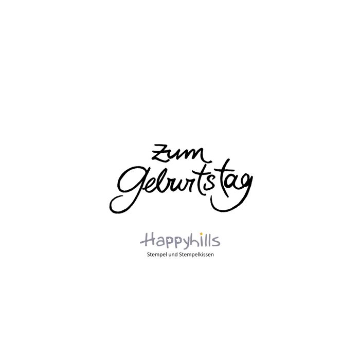 Stempel zum Geburtstag 6,3x3,17 cm Happyhills Stempel