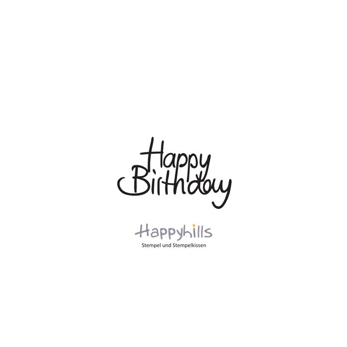 Stempel Happy Birthday 5,3x3,4 cm Happyhills Stempel