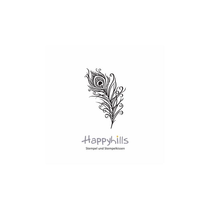 Stempel Pfauenfeder 4,4x6,5 cm