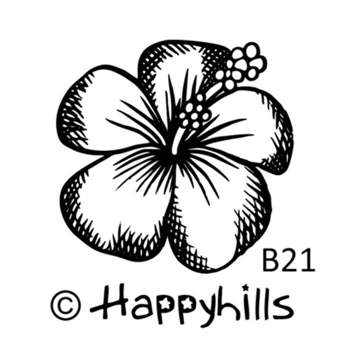 Figurenkegelstempel Hibiskus hell 2,3 cm, Bild 1 von 3