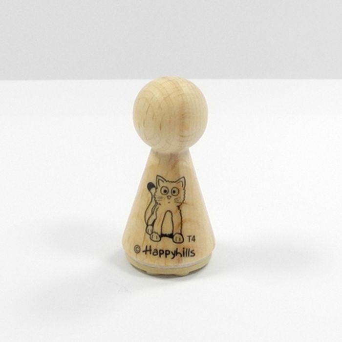 Figurenkegelstempel Katze 2,3 cm Happyhills Stempel