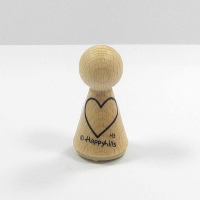 Figurenkegelstempel Herz 2,3 cm Happyhills Stempel