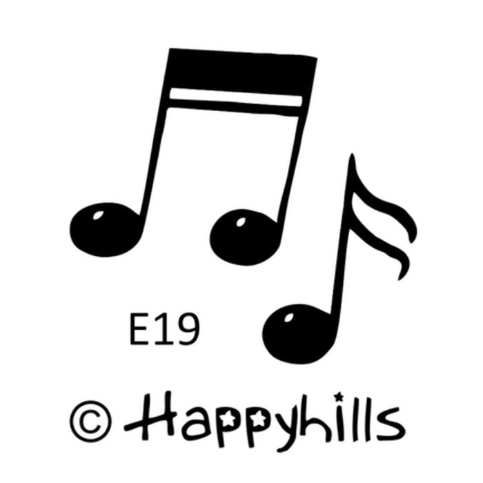 Figurenkegelstempel zwei Noten 2,3 cm Happyhills Stempel
