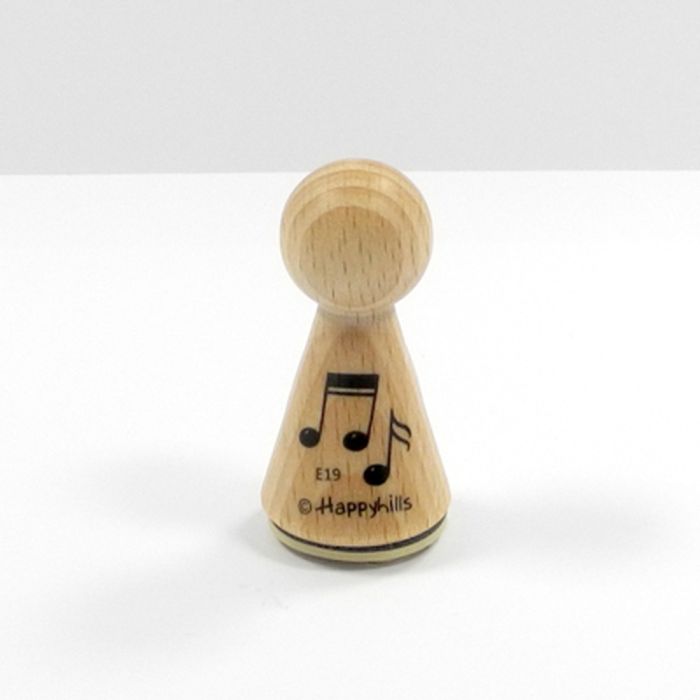 Figurenkegelstempel zwei Noten 2,3 cm Happyhills Stempel