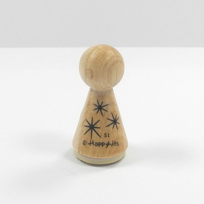 Figurenkegelstempel drei Sterne 2,3 cm Happyhills Stempel