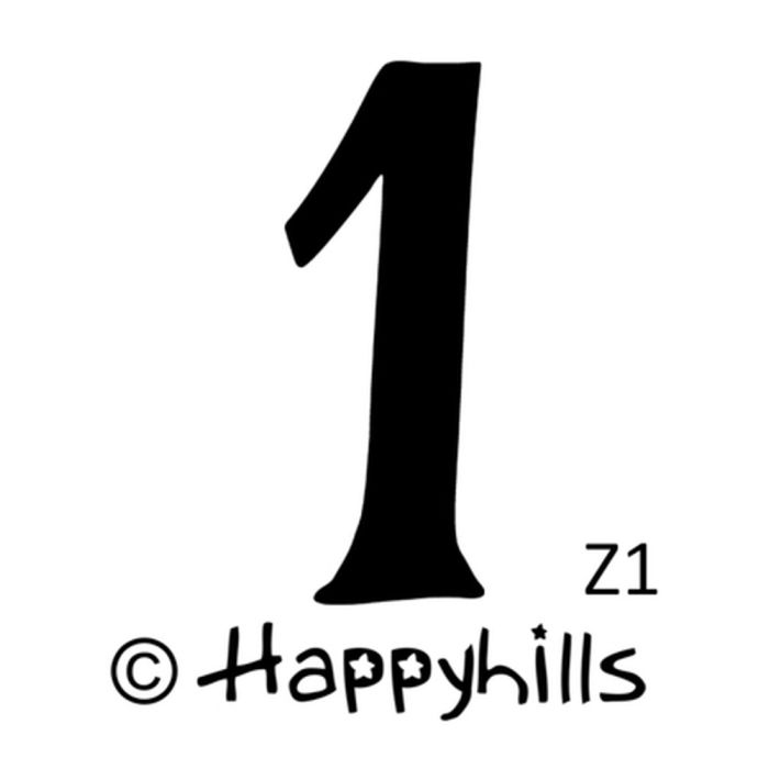 Figurenkegelstempel Zahl 1 2,3 cm Happyhills Stempel