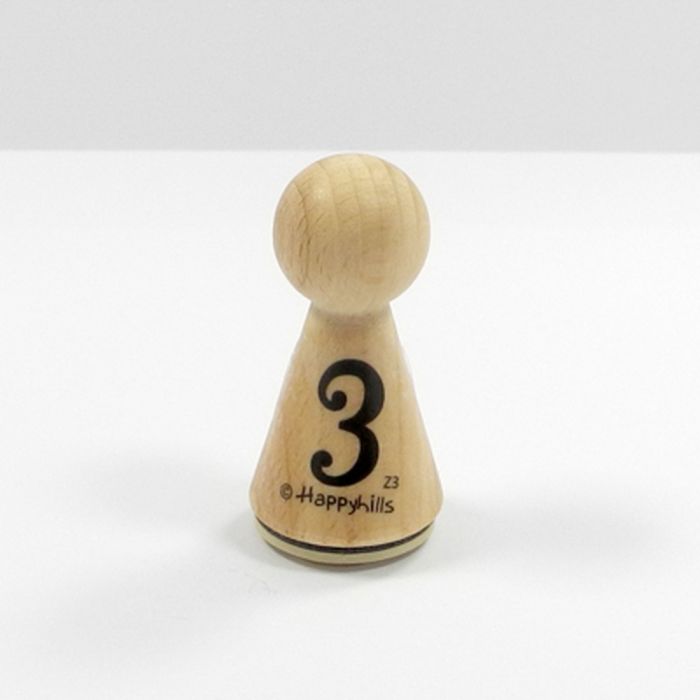 Figurenkegelstempel Zahl 3 2,3 cm, Bild 2 von 3