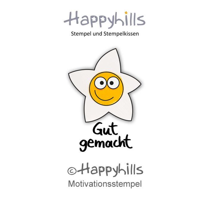 Stempel Gut gemacht 2,5X3,5 cm Happyhills Stempel