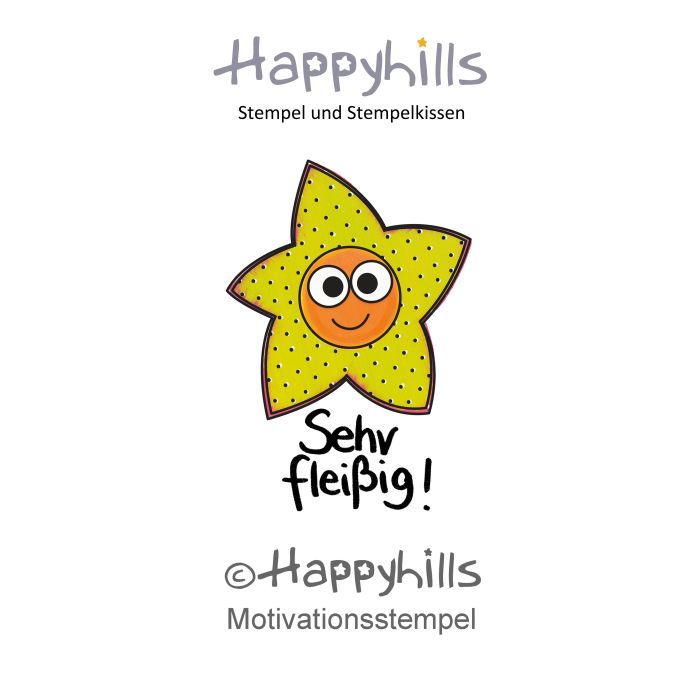 Stempel Sehr fleißig 2,5X3,5 cm