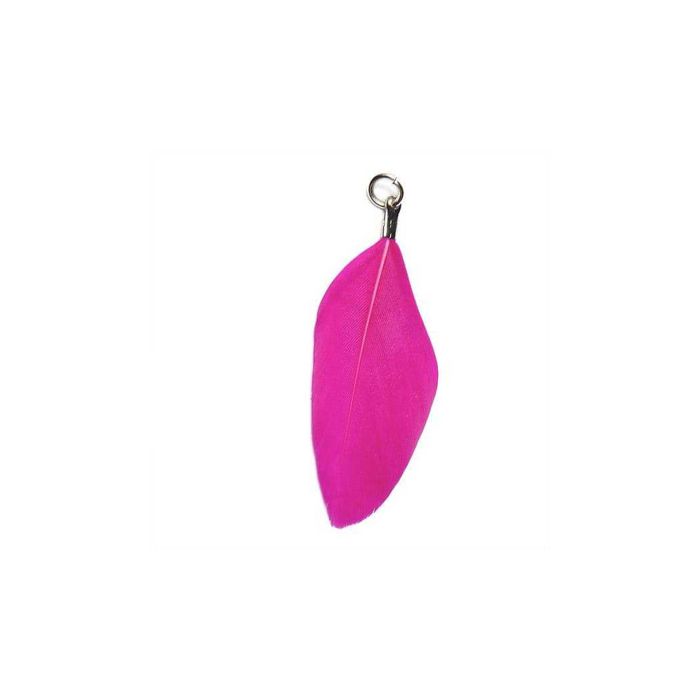 Federn als Anhänger fuchsia uni