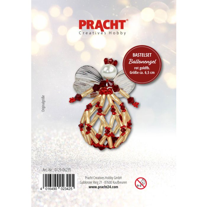 Bastelset Ballonengel rot goldfarben ca. 6,5 cm, Bild 1 von 2