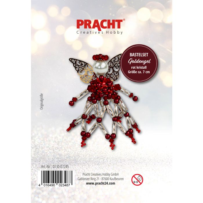 Bastelset Goldengel rot kristall ca.7 cm 0130-07245 4016490023487  