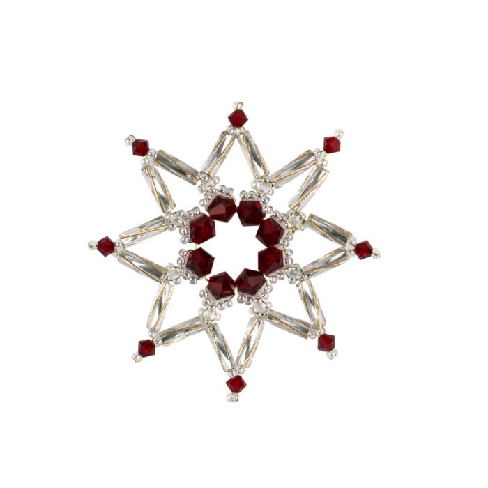 Bastelset Glücksstern rot kristall ca. 6 cm, Bild 2 von 2