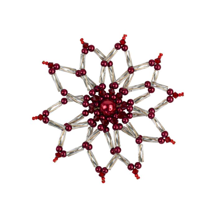 Bastelset Blütenstern rot kristall ca. 8,5 cm, Bild 2 von 2