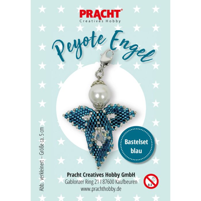 Bastelset Peyote Engel blau silberfb. ca. 5 cm, Bild 1 von 3