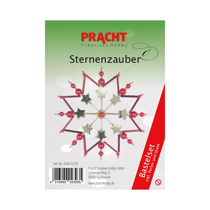 Bastelset Sternenzauber rot goldfb. 12 cm 0142-12235 4016490043935  