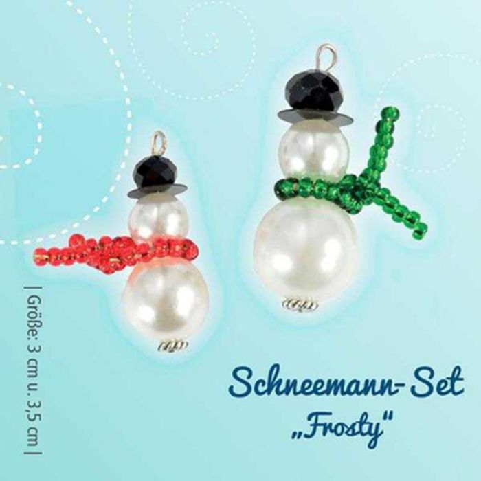Bastelset Schneemänner Frosty weiß ca.3+3,5 cm 0177-315 4016490760665  