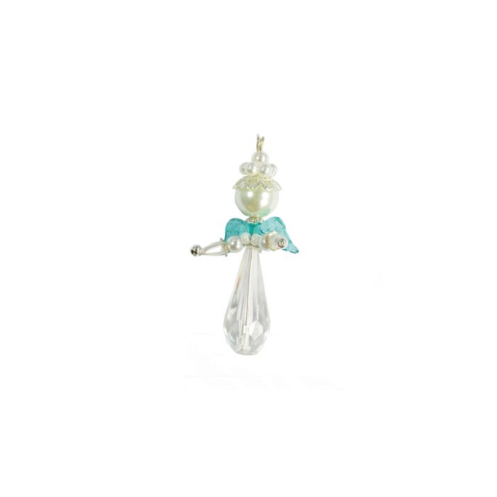 Bastelset Schutzengel Elia kristall weiß Wachs türkis sil ca. 5 cm 0179-10895 4016490761006  