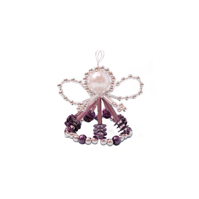 Engelset mit Pailletten silberfb.-lila ca. 7 cm, Bild 2 von 2