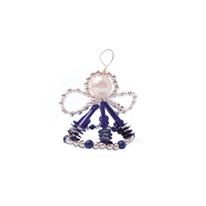 Engelset mit Pailletten silberfb.-blau ca. 7 cm, Bild 2 von 2