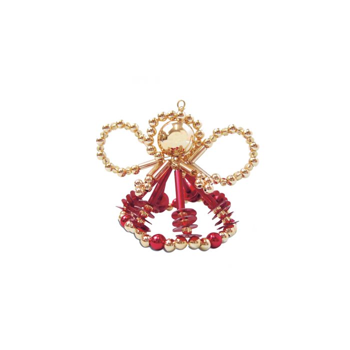 Engelset mit Pailletten goldfb.-rot ca. 7 cm, Bild 2 von 2