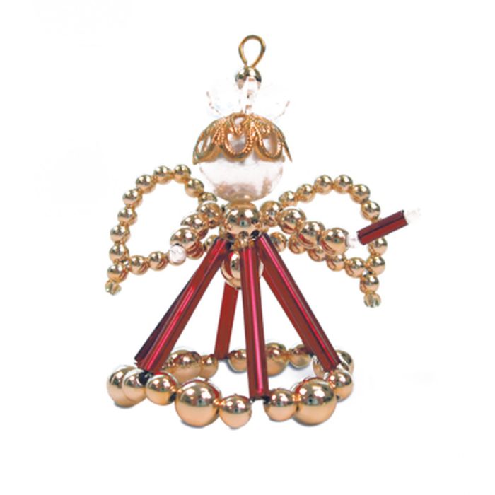 Bastelset Engel m. Kerze goldfb.-rot ca. 7 cm, Bild 2 von 2