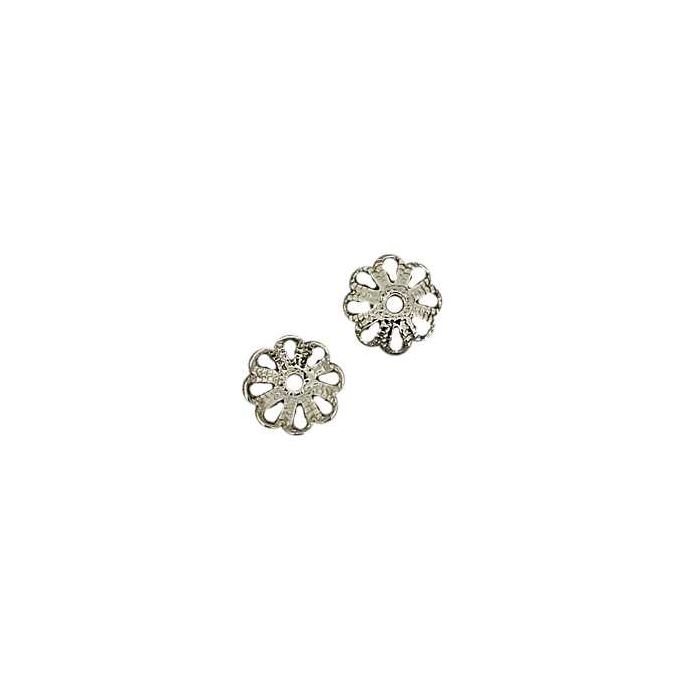 Perlkappen platinfarben 7 mm