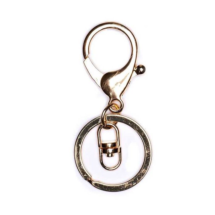 Schlüsselanhänger rund mit Karabiner goldfb. 21x35 mm 1 St 0473-35937 4016490764915  