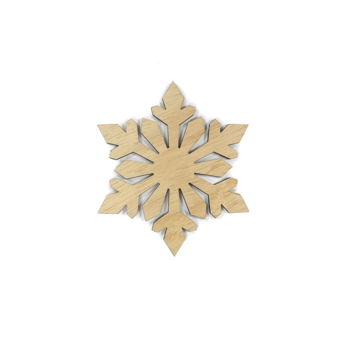 Holzschneeflocke Schneeflocke natur 9 cm