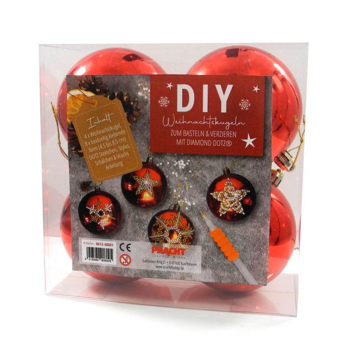 Weihnachtskugel Diamond D rot 8 cm 0614-00231 4016490910244  
