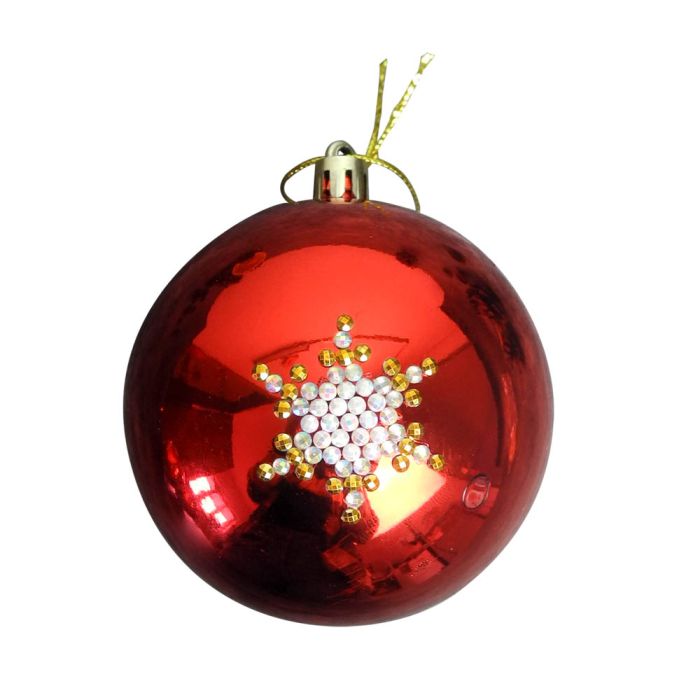 Weihnachtskugel Diamond D rot 8 cm 0614-00231 4016490910244  