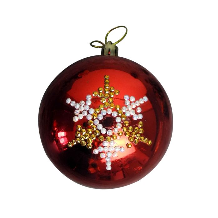Weihnachtskugel Diamond D rot 8 cm 0614-00231 4016490910244  