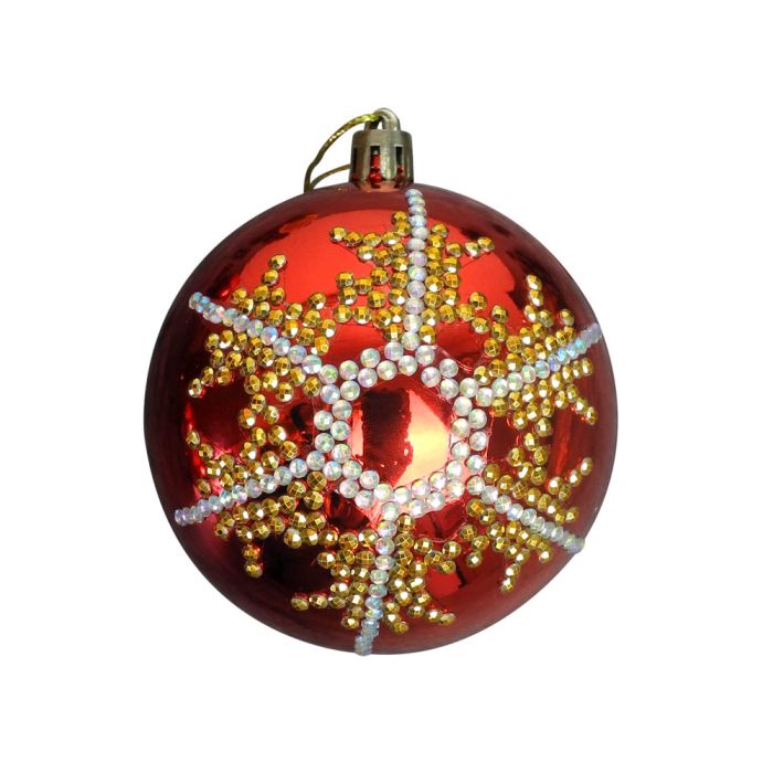 Weihnachtskugel Diamond D rot 8 cm 0614-00231 4016490910244  