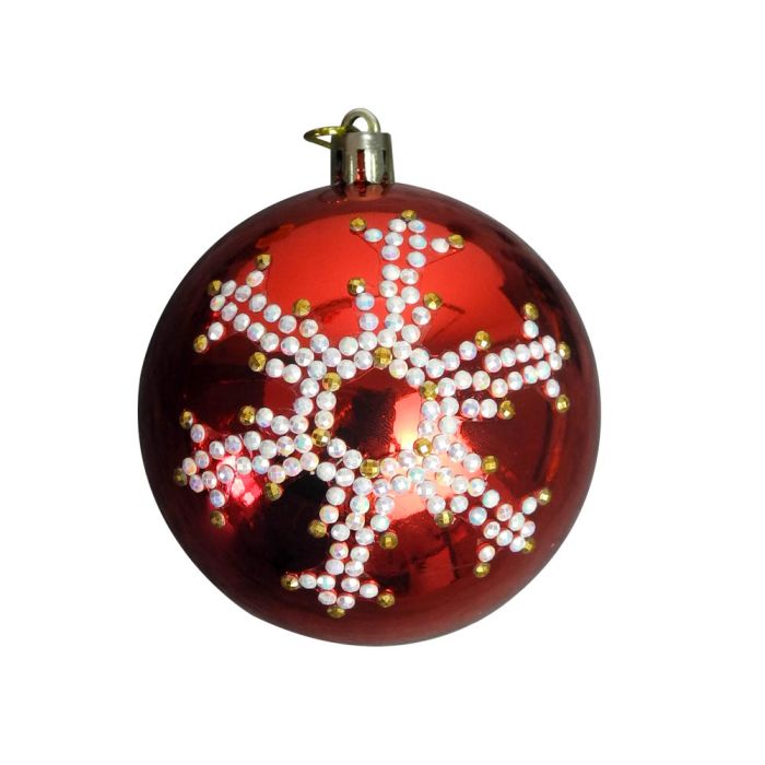 Weihnachtskugel Diamond D rot 8 cm 0614-00231 4016490910244  