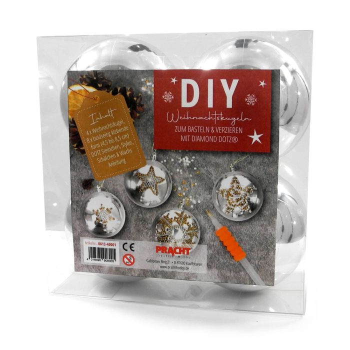 Weihnachtskugel Bastelset silber Baumschmuck, Bild 1 von 6