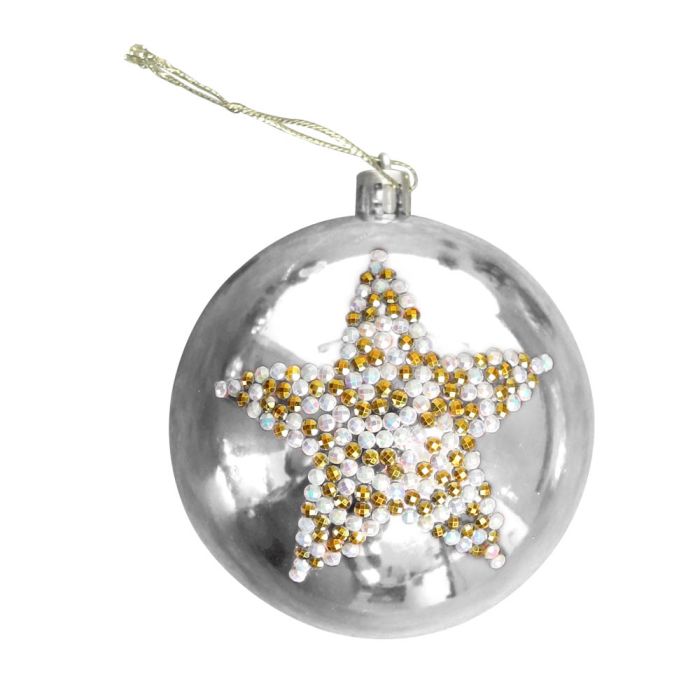 Weihnachtskugel Bastelset silber Baumschmuck, Bild 6 von 6