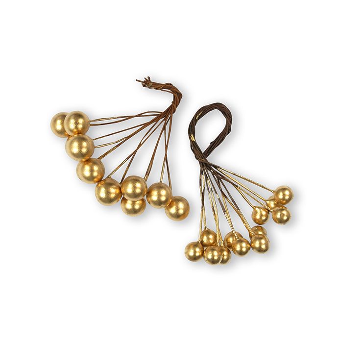 Deko-Beeren goldfb. 11+9 mm 24 St 0641-11935 4016490680864  