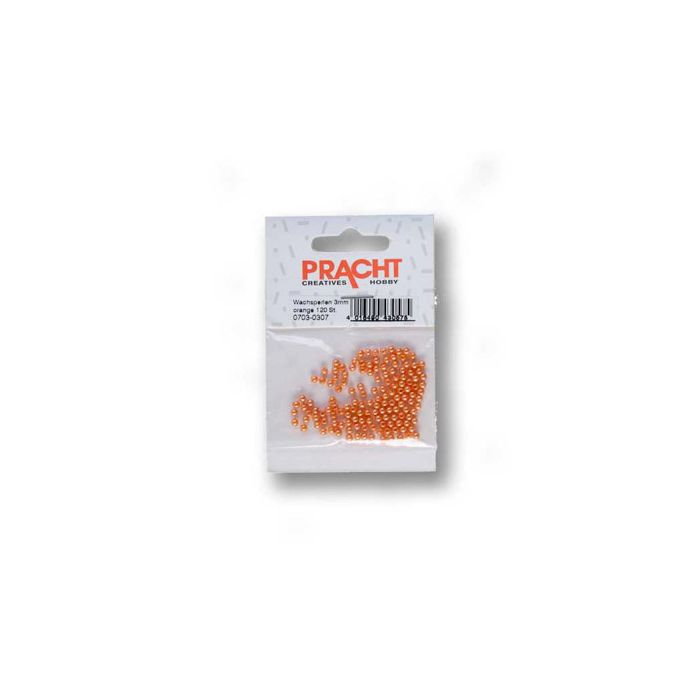 Wachsperlen orange 3 mm Lochgröße 0,7 mm