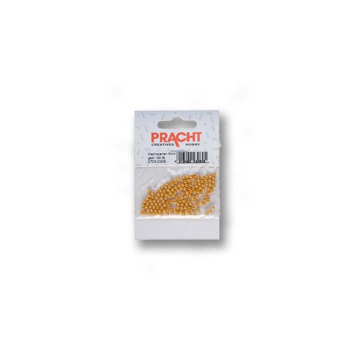 Wachsperlen gelb 3 mm Lochgröße 0,7 mm 0703-0309 4016490430605  