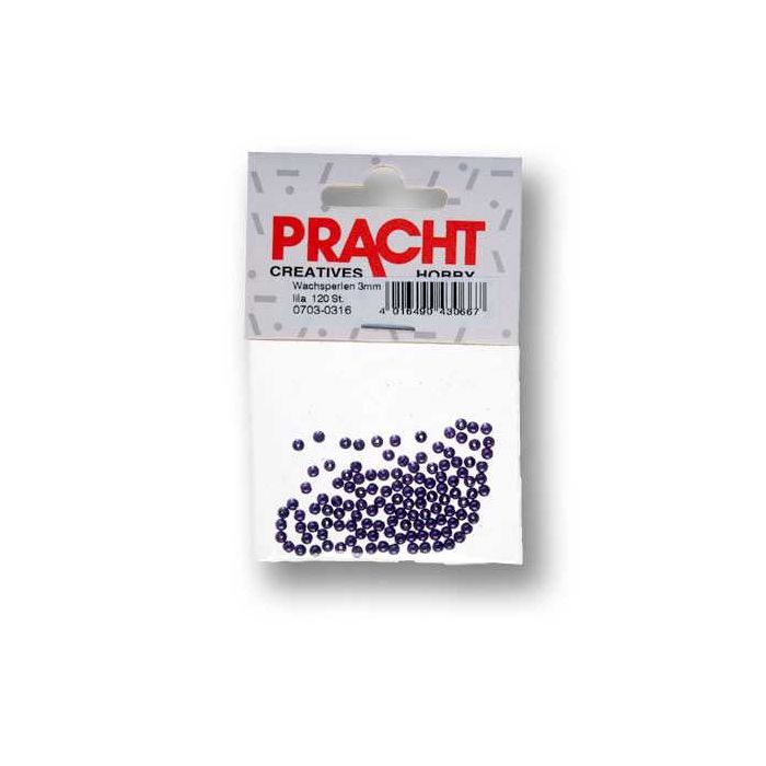 Wachsperlen lila 3 mm Lochgröße 0,7 mm 120 St 0703-03164 4016490428152  