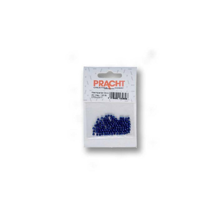 Wachsperlen dunkelblau 3 mm Lochgröße 0,7 mm 0703-0317 4016490430698  