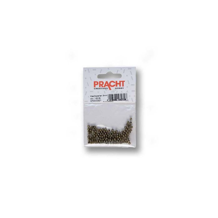 Wachsperlen oliv 3 mm Lochgröße 0,7 mm 0703-0321 4016490430728  