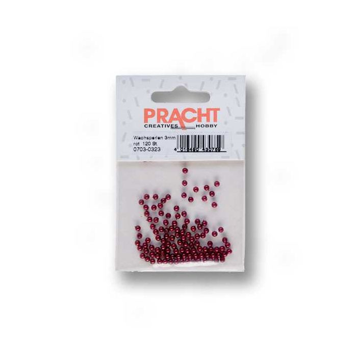 Wachsperlen rot 3 mm Lochgröße 0,7 mm 120 St 0703-03234 4016490428114  