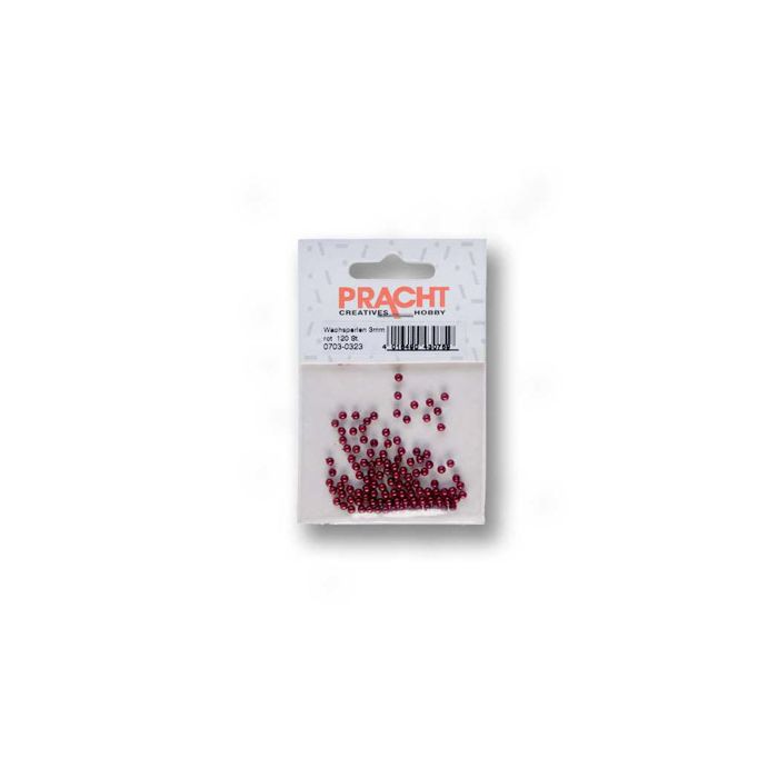 Wachsperlen rot 3 mm Lochgröße 0,7 mm 0703-0323 4016490430759  